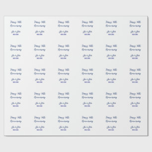Happy 30th wedding anniversary royal blue trendy m wrapping paper