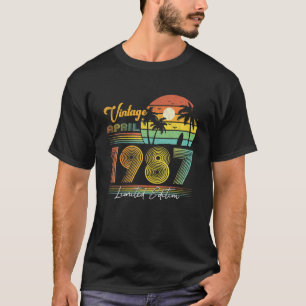Happy 35Th Birthday 35 Years Old Vintage April 198 T-Shirt