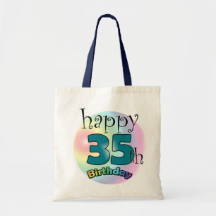 Happy 35th Birthday (blauw) Tote Bag