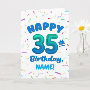 Happy 35th Birthday Card with Custom Name