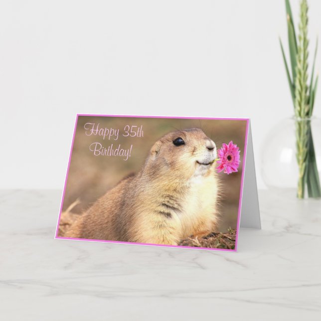 Happy 35th Birthday Prairie dog greeting card (Front)