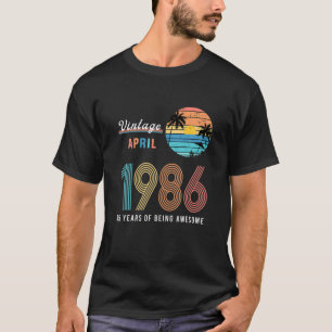 Happy 35Th Birthday Vintage April 1986 And 35 Year T-Shirt