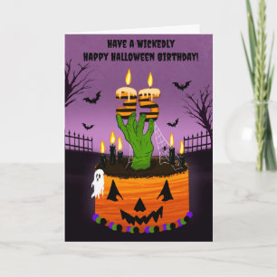 Happy 35th Halloween Birthday Spooky Cake Card