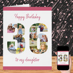 Happy 36th Birthday Daughter Big 36 Photo Collage<br><div class="desc">Say Happy 36th Birthday with a big birthday card and a unique photo collage. This large birthday card is editable to personalise for your wife, daughter or a named friend, for example and has the number 36 filled with your own photos. You can also edit the messages inside the card....</div>