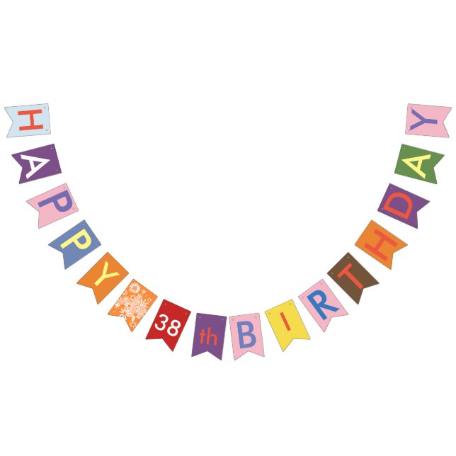 happy 38th birthday bunting flags (All)