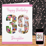 Happy 39th Birthday Number 39 Photo Collage Card<br><div class="desc">Unique 39th Birthday Card with your own custom photo collage and wording. This birthday card has feminine script typography in pink and simple styling with the focus on your pictures in the number 39. The template is set up for you to edit Happy Birthday Mum to daughter or mama or...</div>