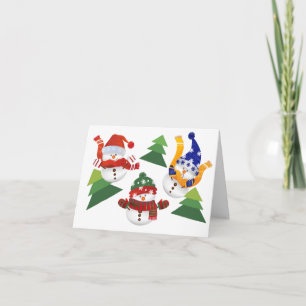 Happy 3 Snowman Christmas Card