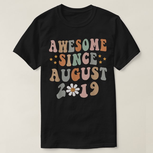 Happy 3rd Birthday 3 Year Old Awesome Since August T-Shirt (Design Front)