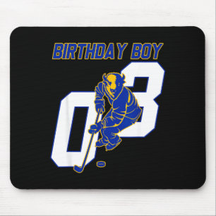 Happy 3rd Birthday Boy Hockey Bison Ice Hockey The Mouse Pad