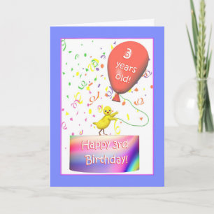 Happy 3rd Birthday Chicken Card