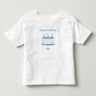 Happy 3rd Birthday Personalised Birthday Cake Toddler T-Shirt