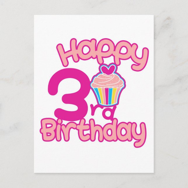 Happy 3rd Birthday! Postcard (Front)