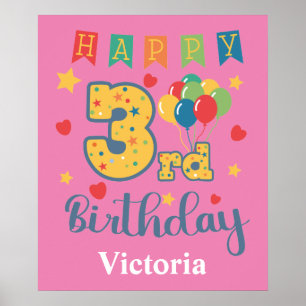 Happy 3rd Birthday Poster