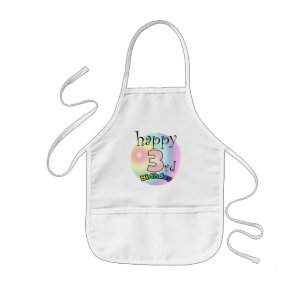 Happy 3rd Birthday (roze) Kids Apron