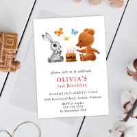 Happy 3rd Birthday Teddy Bear Bunny Cake