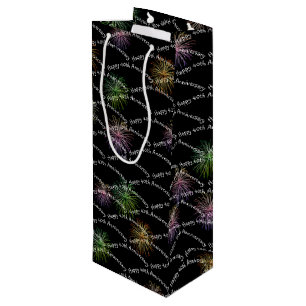 Happy 40th Anniversary Fireworks  Wine Gift Bag