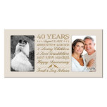 Happy 40th Anniversary Ivory Double Photo Frame<br><div class="desc">This stunning personalised double photo frame is the perfect keepsake to commemorate a couple's 40th wedding anniversary. Laser engraved with the happy couple's names and the date they got married, along with a list of how many descendants they have so far, this beautiful frame is suitable to hang on a...</div>