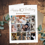 Happy 40th Birthday 15 Multiple Photo<br><div class="desc">Such a fun way to show off some family photos! This puzzle offers a 15 photo collage option. Trendy script font with the saying "Happy Birthday". Easy to use template. Just upload 15 of your favourite photos.</div>