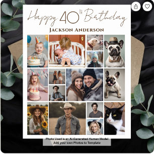 Happy 40th Birthday 15 Multiple Photo Poster