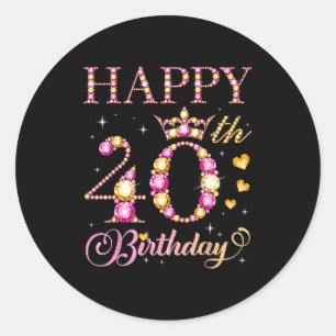 Happy 40th Birthday 40 Years Old Men Women Birthda Classic Round Sticker