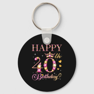 Happy 40th Birthday 40 Years Old Men Women Birthda Key Ring