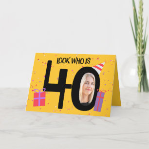 Happy 40th Birthday Big 40 Picture Frame Holiday Card