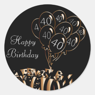 Happy 40th Birthday Classic Round Sticker