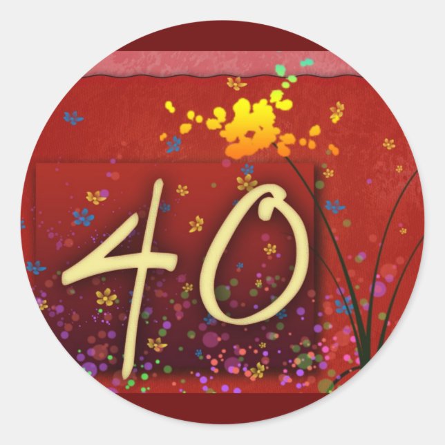Happy 40th Birthday! Classic Round Sticker (Front)