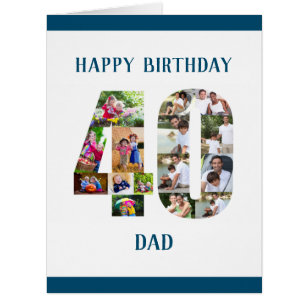 Happy 40th Birthday Dad Number 40 Photo Collage