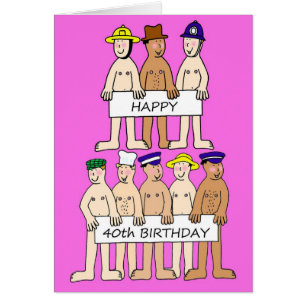 Happy 40th Birthday for Her Cartoon Men