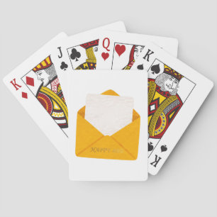 Happy 40th Birthday Gold Envelope Blank Note Playing Cards