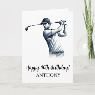 Happy 40th Birthday Golfer Golf Dad Husband Card