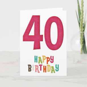 Happy 40th Birthday Greeting Card Design 3