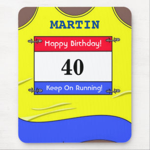 Happy 40th Birthday Mouse Mat for a Runner