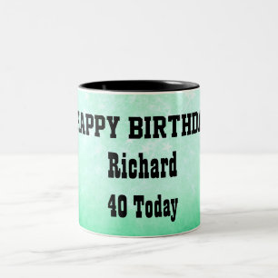 Happy 40th Birthday Personalised Two-Tone Coffee Mug