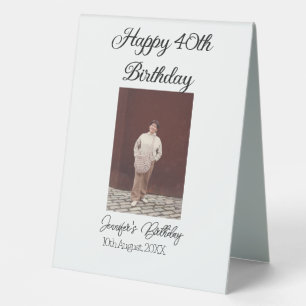 Happy 40th birthday photo modern simple minimal
