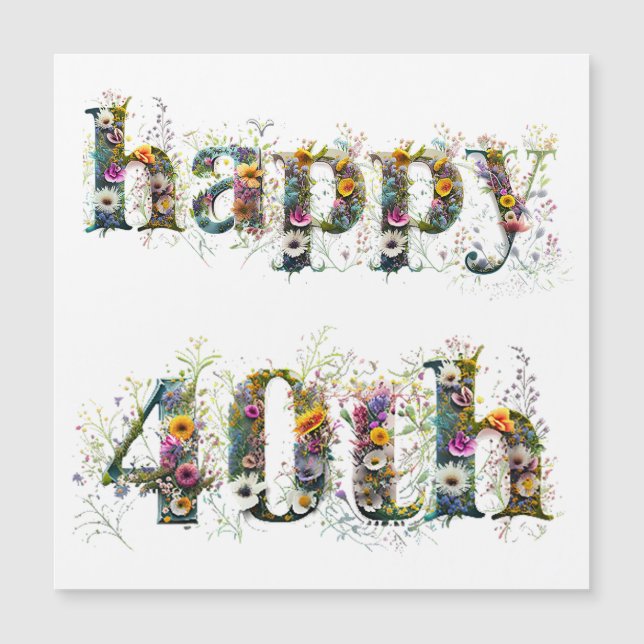 Happy 40th Birthday Sprays of Wildflowers (Front)