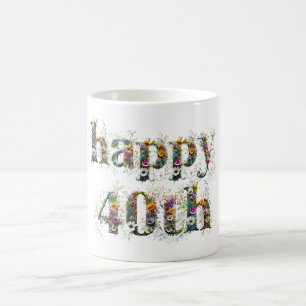 Happy 40th Birthday Sprays of Wildflowers Coffee Mug