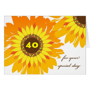Happy 40th Birthday, Sunflowers Design