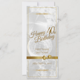 Happy 40th birthday with golden bow
