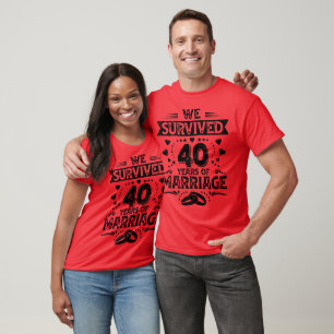 Happy 40th Wedding Anniversary couples anniversary T-Shirt