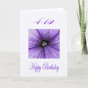 Happy 41st Birthday purple Blossom Card