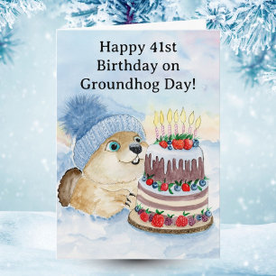  Happy 41st Groundhog Day Birthday  Card
