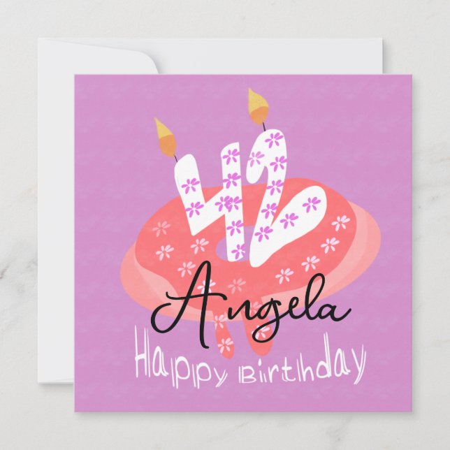 Happy 42nd Birthday Doughnut Cake Card (Front)