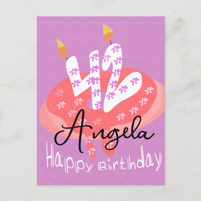 Happy 42nd Birthday Doughnut Cake Postcard (Front)