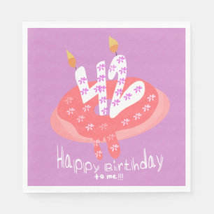 Happy 42nd Birthday to me Doughnut Cake Party Napkin