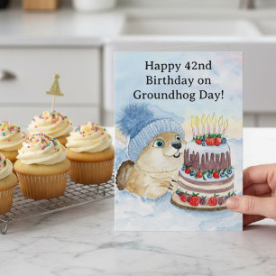 Happy 42nd Groundhog Day Birthday  Card