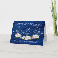 Happy 45th Anniversary White Roses Sapphire