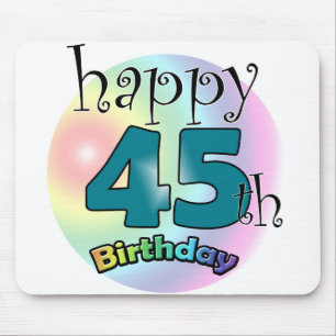 Happy 45th birthday (blauw) mouse pad
