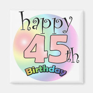 Happy 45th Birthday (roze) Magnet